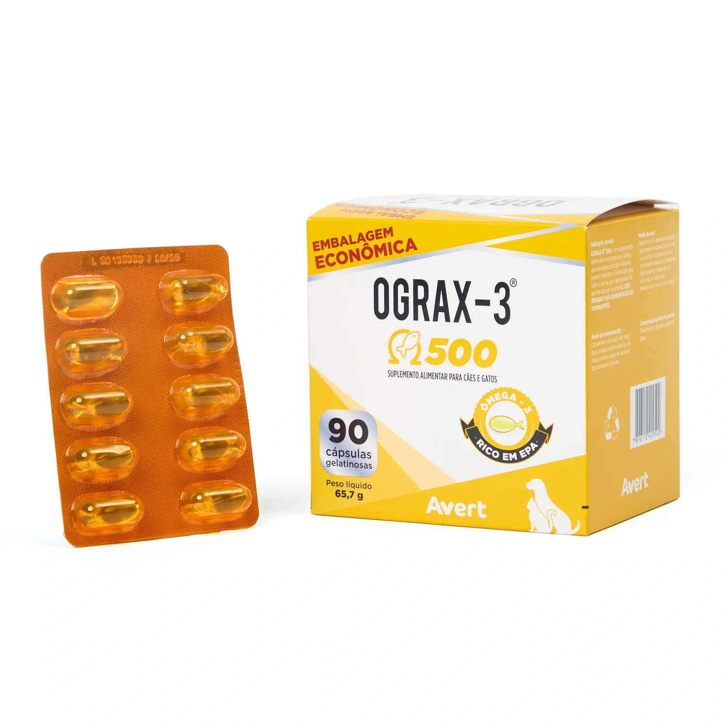 Ograx-3 500mg para Caes e Gatos Avert cartela fora da embalagem-04